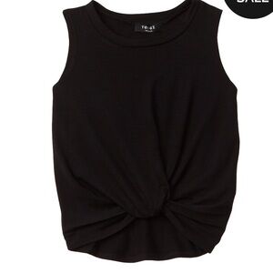 Terez Little Girls Twist Front Tank in Black